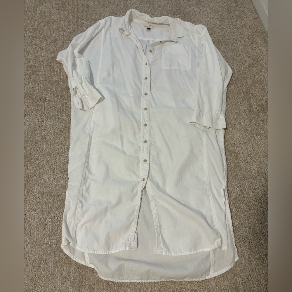 White button up dress